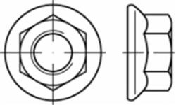 Hexagon flange nut D6923 Stainless steel A4