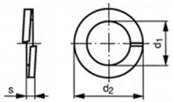  Spring lock washer for screws with cylindrical head D7980 Stainless steel A4