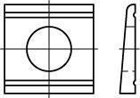 Square taper washer for U sections D434 Stainless steel