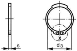 Retaining ring for shafts D471 Stainless steel