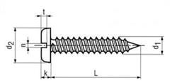  Pan head tapping screw with cross recess Stainless steel