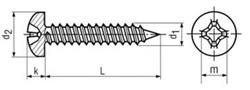 Pan head tapping screw with cross recess H D7981 Stainless steel A2