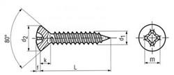  Raised countersunk head chipboard screw with cross recess Z Stainlesssteel