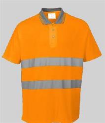 Portwest Poloshirt kat/pol fluor oranje met reflectie