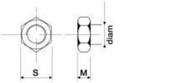  Hexagon nut D555 Gr 5 Zinc plated