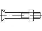 Flat countersunk rib bolt with hexagon nut