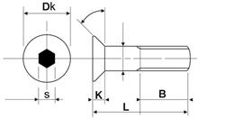 Hexagon socket countersunk head screw D7991 Stainless steel A4-80
