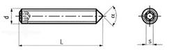 Hexagon socket set screw with cone point D914 Stainless steel A2