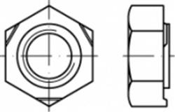  Hexagonal weld nut D929 Stainless steel A4