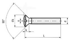 Slotted countersunk head screw D963 Stainless steel
