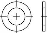 Plain washer for cheese head screws D433 Brass