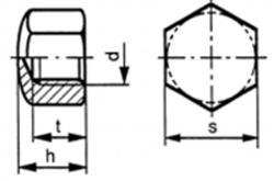  Hexagon cap nuts, low type, D 917 6 AU zinc plated