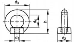  Lifting eye nuts, D 582 C15E  zinc plated