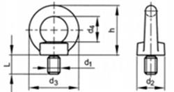  Lifting eye bolts, D 580 C15E M 6 zinc plated