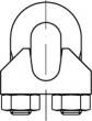 Clips for free ends of wire ropes, D 741 steel 3 mm, zinc plated