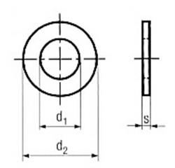 Plain washers, punched, D 126 steel