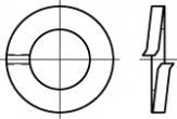  Spring lock washers, A = bent end, D 127 spr. steel zinc-plated