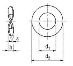  Spring washers, A = curved, D 137 spr. steel mechanical plated