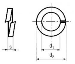 Spring lock washers for cheese head screws, D 7980 spring steel