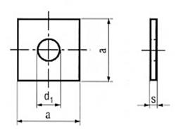 Square washers, especially for wood constructions, D436 steel hot dip galvanized