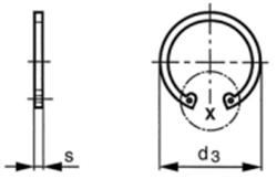  Retaining rings for bores, normal type, D 472 spr. steel