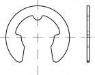  Retaining rings for shafts, D 6799 spring steel