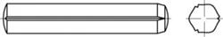 Grooved pins, full length parallel grooved, D 1473 steel