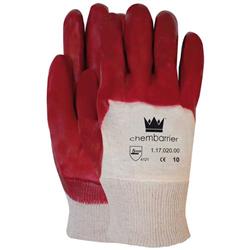 PVC handschoenen rood tricot manchet cat.2