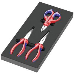 Wera schuimrubber inzetstuk 9781 incl Knipex tangenset 2, 3 delig