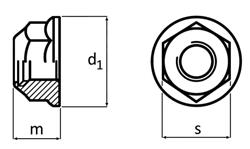  Hexagon domed cap nuts, high type, D 1587 zinc plated